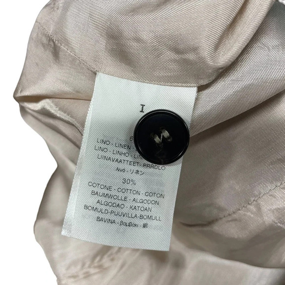 Giada Forte Metallic Gold Geometric Linen Blend Blazer Jacket‎ Size I / US 4 - Picture 7 of 7